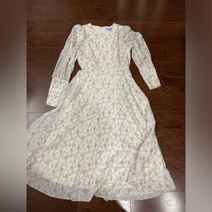 Antonio Melani x Born on Fifth Eloise Floral Crew Neck Long Blouson Midi Dress 8